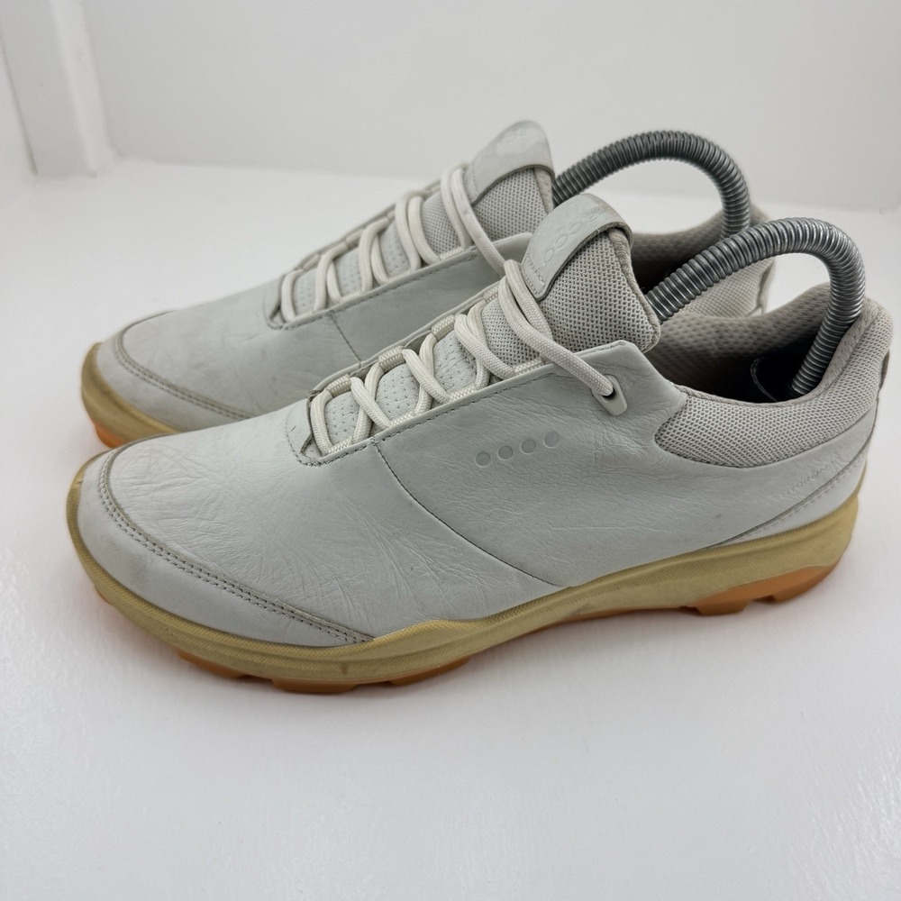 ECCO Biom Hybrid Hydromax Womens 6.5 EU 37 Leather Golf Shoes Ivory Beige Orange